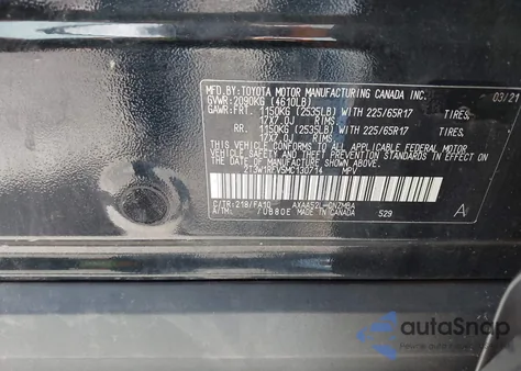 2021 Toyota Rav4 Xle z USA, uszkodzony, nr VIN 2T3W1RFV5MC130714